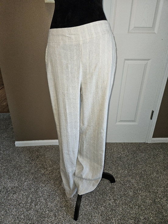 Chico's Pants - Neutral Striped Wide-Leg Women's Pants - Cream